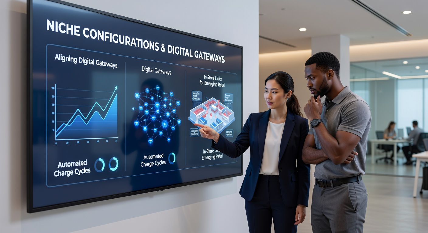 Diagram showing integration points between digital payment gateways, automated billing cycles, and physical store terminals in emerging retail setups