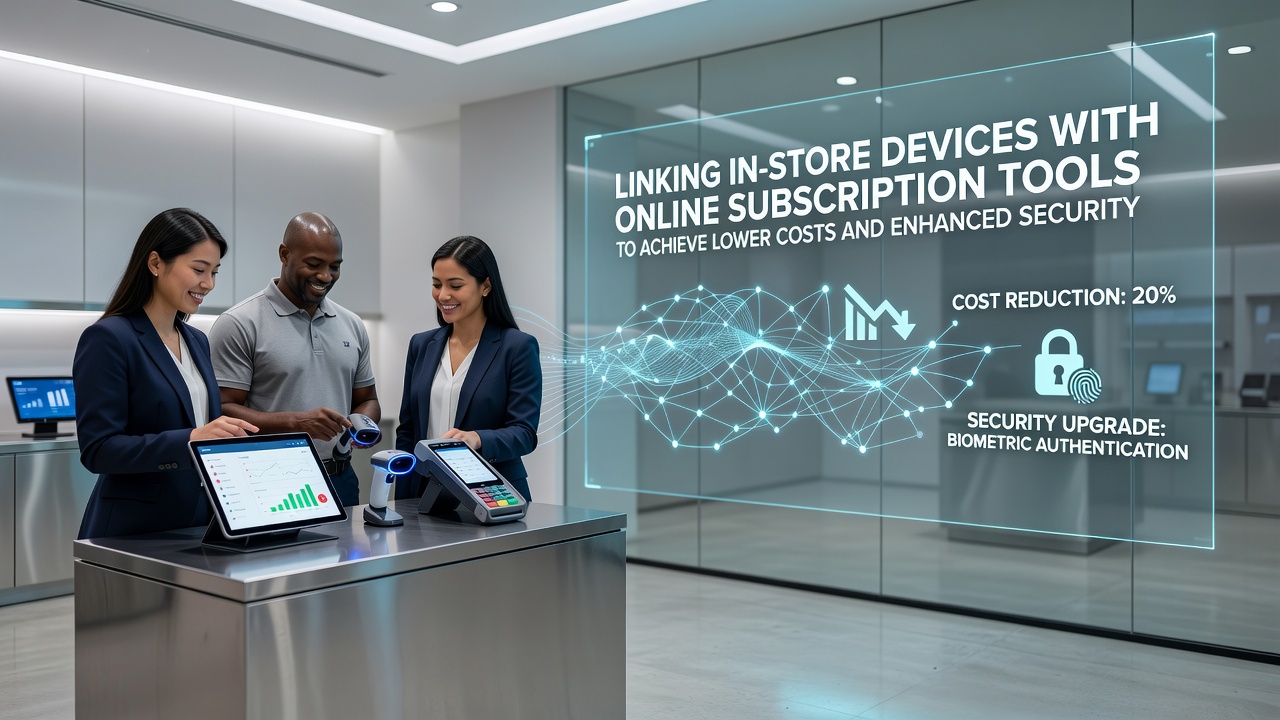 Secure data flow between in-store hardware and subscription billing software