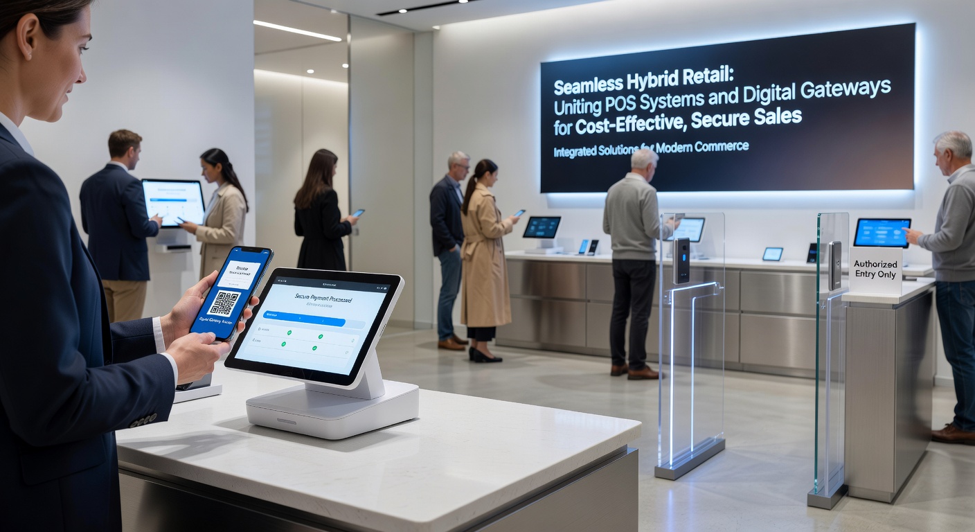 Data visualization dashboard showing integrated POS and digital gateway analytics for hybrid retail sales performance