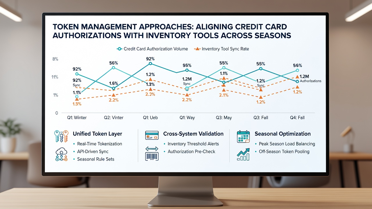 Multi-channel retail setup with synchronized token authorizations updating inventory across online and in-store terminals